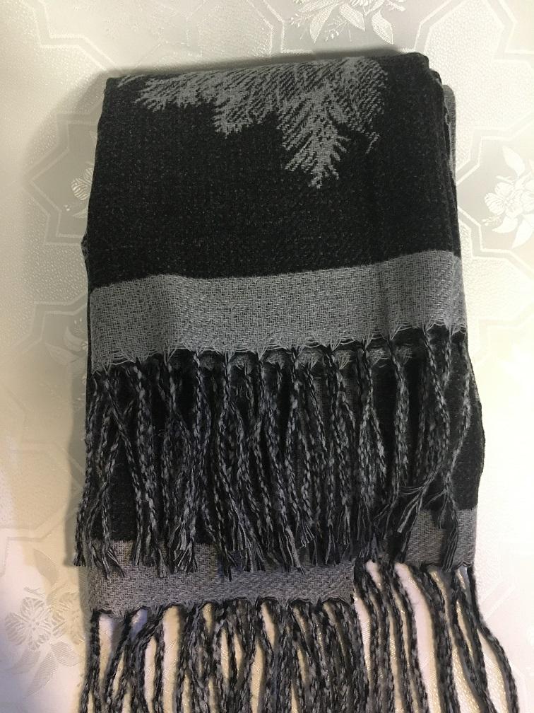 Палантин CASHMERE Цветы графит