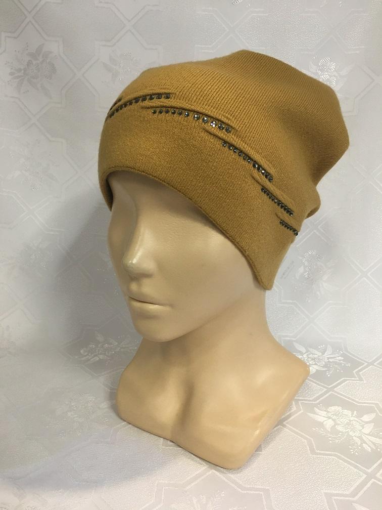 Шапка Cappello Стразы горчица
