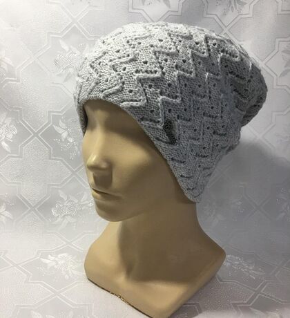 Шапка  МН Ажур св.серая